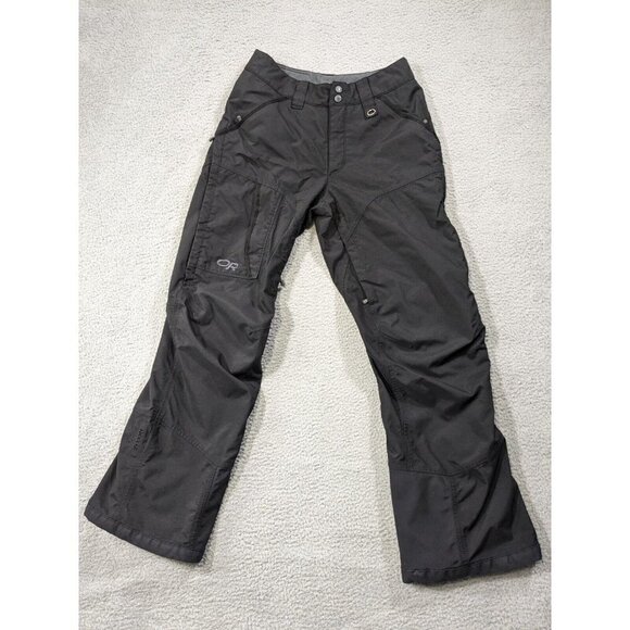 OR Outdoor Research Snow Pants Small Recco Pertec Shield Snowboard Ski Black - Picture 1 of 16